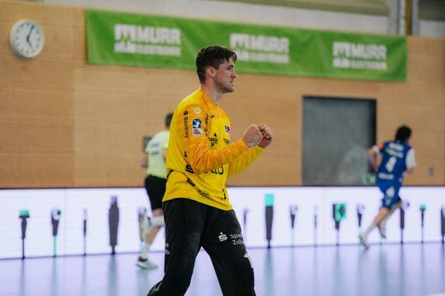 Mateusz Kornecki HBW Balingen Weilstetten, 01 clenches his fist after a held ball, HC Oppenweiler Backnang vs HBW Balingen Weilstetten, Handball, 2 Bundesliga, Matchday 9, Season 2025 2026, 26 10 2025, HC Oppenweiler Backnang vs HBW Balingen Weilstetten, Handball, 2 Bundesliga, Matchday 9, Season 2025 2026, 26 10 2025 Backnang Copyright: xEibner-Pressefoto LarsxNeumannx EP_LNN