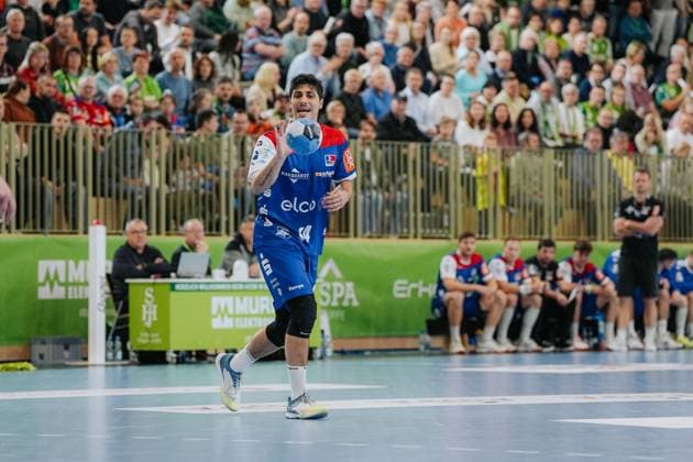 Yonatan Dayan HBW Balingen Weilstetten, 34 during build-up, HC Oppenweiler Backnang vs HBW Balingen Weilstetten, Handball, 2 Bundesliga, Matchday 9, Season 2025 2026, 26 10 2025, HC Oppenweiler Backnang vs HBW Balingen Weilstetten, Handball, 2 Bundesliga, Matchday 9, Season 2025 2026, 26 10 2025 Backnang Copyright: xEibner-Pressefoto LarsxNeumannx EP_LNN