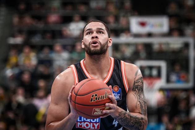 Christopher Ledlum ratiopharm Ulm, 04 free throw GER, MHP Riesen Ludwigsburg vs ratiopharm Ulm, easycredit BBL, Basketball, Bundesliga, Matchday 5, Season 2025 2026, 26 10 2025 GER, MHP Riesen Ludwigsburg vs ratiopharm Ulm, easycredit BBL, Basketball, Bundesliga, Matchday 5, Season 2025 2026, 26 10 2025 Ludwigsburg Copyright: xSandyxDinkelackerx EP_SDR