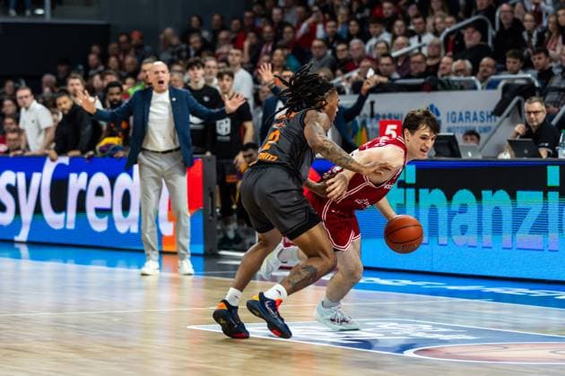 GER, easy Credit Basketball Bundesliga, BMA365 Bamberg Baskets Niners Chemnitz 26 10 2025, BROSE Arena, Bamberg, GER, easy Credit Basketball Bundesliga, BMA365 Bamberg Baskets Niners Chemnitz Richard Balint BMA365 Bamberg Baskets, 11 Photo Alexander Trienitz Bamberg BROSE Arena Bayern Germany