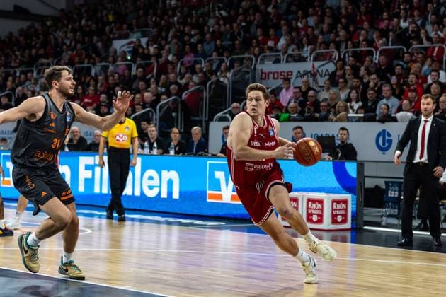 GER, easy Credit Basketball Bundesliga, BMA365 Bamberg Baskets Niners Chemnitz 26 10 2025, BROSE Arena, Bamberg, GER, easy Credit Basketball Bundesliga, BMA365 Bamberg Baskets Niners Chemnitz Patrick Heckmann BMA365 Bamberg Baskets, 33 Photo Alexander Trienitz Bamberg BROSE Arena Bayern Germany