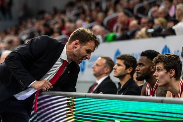 GER, easy Credit Basketball Bundesliga, BMA365 Bamberg Baskets Niners Chemnitz 26 10 2025, BROSE Arena, Bamberg, GER, easy Credit Basketball Bundesliga, BMA365 Bamberg Baskets Niners Chemnitz Anton Gavel Head Coach , BMA365 Bamberg Baskets Foto Alexander Trienitz Bamberg BROSE Arena Bayern Germany