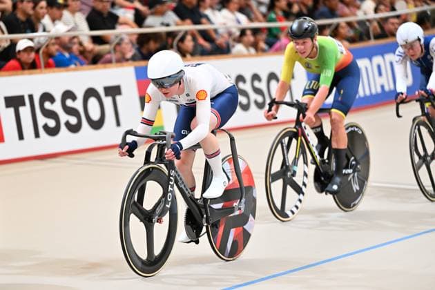 2025 Tissot UCI Track World Championships Picture by Simon Wilkinson SWpix.com - 26 10 2025 - Cycling - 2025 Tissot UCI Track World Championships - Velodromo PenalolÃ n, Santiago, Chile - Women s Points Race - Anna Morris (Great Britain) Copyright: x xSWpix.comx(t axPhotographyxHubxLtd)xSimonxWilkinson SWpix.comx SWP-3030-11830