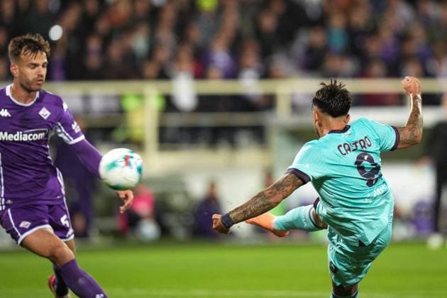 Bologna s Santiago Castro goal 0-1 during the Serie A soccer match between Fiorentina and Bologna at the Artemio Franchi Stadium in Florence, north Italy - Sunday, October 26, 2025 -  Copyright: xMassimoxPaolone LaPressex