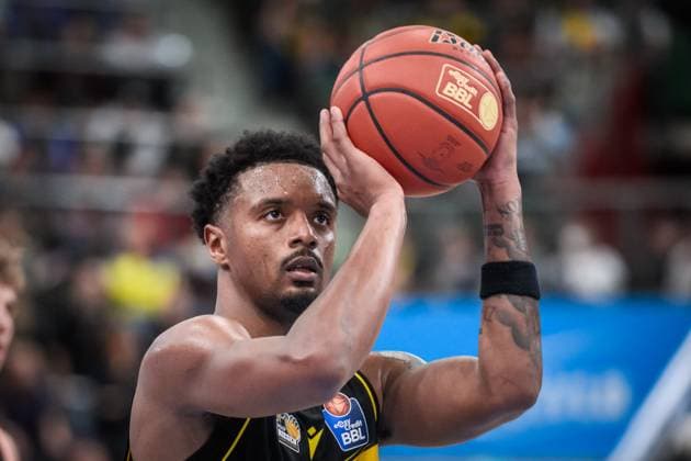 Elijah Hughes MHP RIESEN Ludwigsburg, 07 free throw GER, MHP Riesen Ludwigsburg vs ratiopharm Ulm, easycredit BBL, Basketball, Bundesliga, Matchday 5, Season 2025 2026, 26 10 2025 GER, MHP Riesen Ludwigsburg vs ratiopharm Ulm, easycredit BBL, Basketball, Bundesliga, Matchday 5, Season 2025 2026, 26 10 2025 Ludwigsburg Copyright: xSandyxDinkelackerx EP_SDR