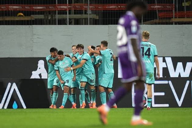 Bologna s Nicolo Cambiaghi celebrates after scoring the 0-2 goal for his team during the Serie A soccer match between Fiorentina and Bologna at the Artemio Franchi Stadium in Florence, north Italy - Sunday, October 26, 2025 -  Copyright: xMassimoxPaolone LaPressex
