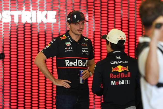 F1 - MEXICO CITY GRAND PRIX 2025 VERSTAPPEN Max (ned), Red Bull Racing RB21, TSUNODA Yuki (jap), Red Bull Racing RB21, portrait, during the 2025 Formula 1 Mexico City Grand Prix, 20th round of the 2025 FIA Formula One World Championship, WM, Weltmeisterschaft from October 24 to 26, 2025 on the Autodromo Hermanos Rodriguez, in Mexico City, Mexico - Mexico CityMexico  Copyright: xANTONINxVINCENTx