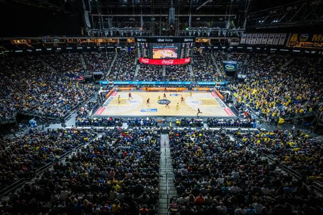 Basketball Berlin 26 10 2025 Season 2025 2026 easyCredit BBL 1 Bundesliga Men, Men Alba Berlin FC Bayern Munich Basketball Uber Arena Sports venue