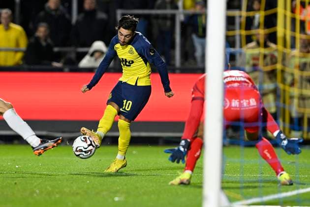 Royale Union Saint-Gilloise v Sint-Truidense VV - Jupiler Pro League BRUSSELS, BELGIUM - OCTOBER 26 : Ait El Hadj Anouar midfielder of Union Saint-Gilloise during the Jupiler Pro League match between Royale Union Saint-Gilloise and Sint-Truidense VV on October 26, 2025 in Brussels, Belgium, 26 10 2025 Brussels Belgium  Copyright: xDhax