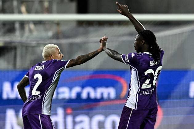 Mp Firenze 26 10 2025 - campionato di calcio serie A Fiorentina-Bologna foto Matteo Papini Image nella foto: esultanza gol Moise Kean 
