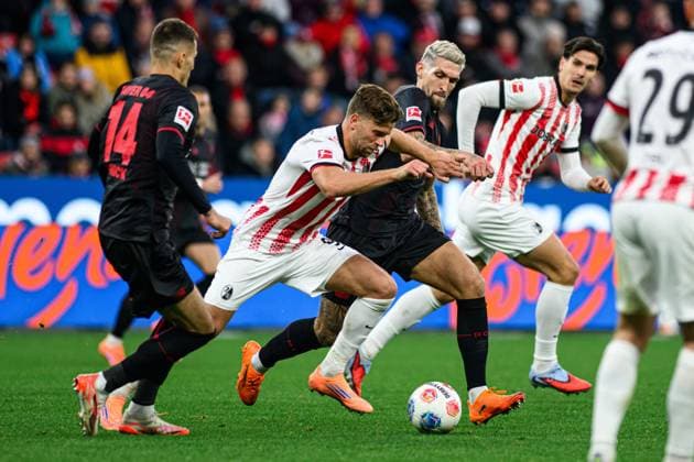LEVERKUSEN, GERMANY - 26 OCTOBER, 2025: - The match of Bundesliga Bayer 04 Leverkusen vs SC Freiburg at BayArena.  Copyright: xVitaliixKliuievx
