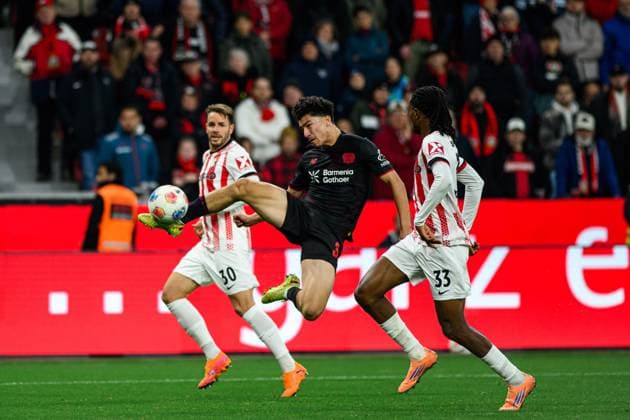 LEVERKUSEN, GERMANY - 26 OCTOBER, 2025: Ibrahim Maza - The match of Bundesliga Bayer 04 Leverkusen vs SC Freiburg at BayArena.  Copyright: xVitaliixKliuievx