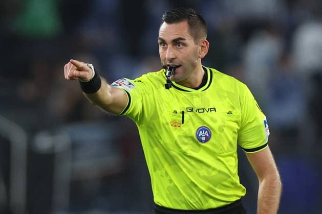 Football: Serie A Enilive 2025-2026 matchday, SS Lazio vs Juventus FC Turin Rome, Italy October 26, 2025: referee Andrea colombo seen in action during the Serie A Enilive 2025-2026 football match day 8, between SS Lazio vs Juventus FC Turin at Olympic Stadium. rome olympic stadium italy italy Copyright: xmarcoxiacobucci