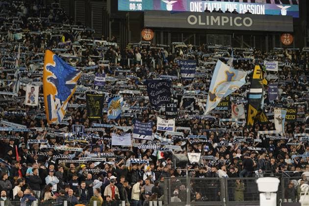 Lazio fans during the 8th day of the Serie A Championship between S.S. Lazio vs Juventus F.C. at the Olympic Stadium, Rome, italy on 26 October 2025  Copyright: xStefanoxDÂ offizi IPAxSportx xipa-agency.netx xx IPA_67122254 IPA_Agency_IPA67122254
