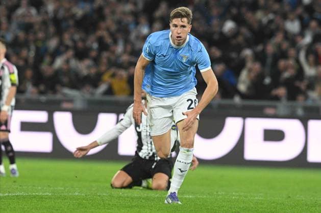 Toma Basic of SS Lazio celebrates after scoring a goal of 1-0 during the Serie A Enilive between SS Lazio vs Juventus FC at Olimpic Stadium  Copyright: xAgostinoxGemito IPAxSportx xipa-agency.netx xx IPA_67119395 IPA_Agency_IPA67119395