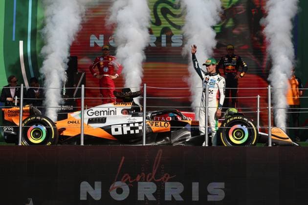 F1 Grand Prix Of Mexico City 2025 Charles Leclerc of Ferrari, Lando Norris of McLaren and Max Verstappen of Red Bull Racing after the Formula 1 Grand Prix of Mexico City at Autodromo Hermanos Rodriguez in Mexico City, Mexico on October 26, 2025. Mexico City Mexico  Copyright: xJakubxPorzyckix originalFilename:porzycki-f1grandp251026_npXoC.jpg