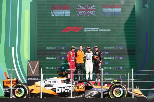F1 Grand Prix Of Mexico City 2025 Charles Leclerc of Ferrari, Lando Norris of McLaren and Max Verstappen of Red Bull Racing after the Formula 1 Grand Prix of Mexico City at Autodromo Hermanos Rodriguez in Mexico City, Mexico on October 26, 2025. Mexico City Mexico  Copyright: xJakubxPorzyckix originalFilename:porzycki-f1grandp251026_npkaH.jpg