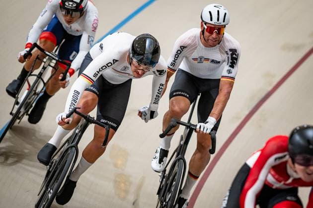 AUGENSTEIN Moritz, KLUGE Roger UCI Track Cycling World Championships 2025 Black AUGENSTEIN Moritz RED KLUGE Roger GER Gemany Landscape horizontal Landscape Event Event UCI Track Cycling World Championships 2025 Category Category Cycling Track Cycling World Championships Elite Men Location Location South America Chile Santiago de Chile Velodromo Parque Penalolen Instituto Discipline Madison Distance 50 km Date Date 26 10 2025 Sunday Day 5