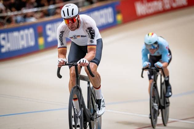 AUGENSTEIN Moritz, KLUGE Roger UCI Track Cycling World Championships 2025 Black AUGENSTEIN Moritz RED KLUGE Roger GER Gemany Landscape horizontal Landscape Event Event UCI Track Cycling World Championships 2025 Category Category Cycling Track Cycling World Championships Elite Men Location Location South America Chile Santiago de Chile Velodromo Parque Penalolen Instituto Discipline Madison Distance 50 km Date Date 26 10 2025 Sunday Day 5