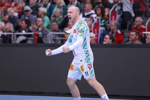 26 10 2025, xgox, Handball Daikin HBL, TSV Hannover Burgdorf SC Magdeburg emspor, v l Daniel Pettersson Magdeburg, 11 Jubel, Torjubel, jubelt ueber das Tor, celebrate the goal, celebration Hannover