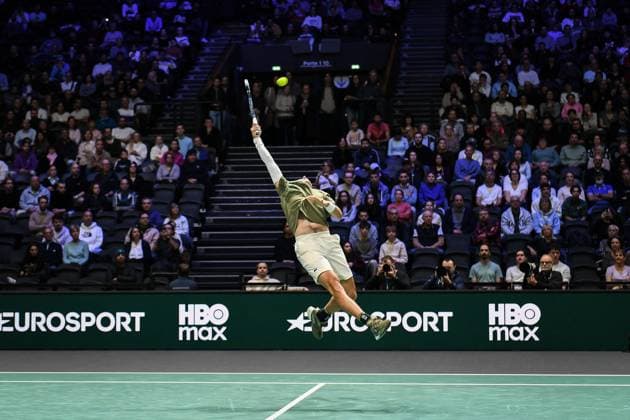 Rolex Paris Masters 2025 in Paris FA Arthur Cazaux competes during the Rolex Paris Masters 2025 tournament at the Paris La Defense Arena in Paris, on October 27, 2025. Photo by Firas Abdullah ABACAPRESS.COM Paris Ile-de-France France  Copyright: xAbdullahxFiras ABACAx