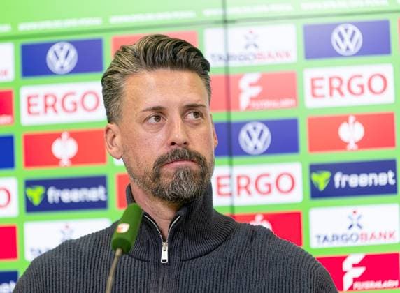 Sandro Wagner Coach FC Augsburg , Press conference before the DFB Cup match against VfL Bochum