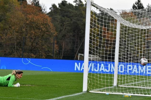 Radomlje, Slovenia, October 27th 2025, Zara Kramzar of Slovenia (not on pic) in action during the International women?s football Friendly match between Slovenia and Serbia at Sports Park Radomlje, Radomlje, Slovenia. (Photo by Natasa Kupljenik Sports Press Photo) Copyright: xNatasaxKupljenikx xSPPx Sportspressphoto_SPR52561