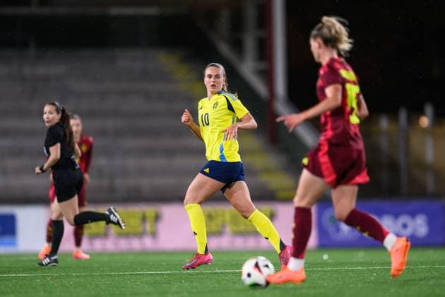 251027 Lisa Björk of Sweden during the international friendly under 23 football match between Sweden and Germany on October 27, 2025 in Malmö Photo Christoffer Borg Mattisson BILDBYRAN COP 261 CB0483 fotboll football soccer fotball u23 under 23 sverige sweden germany dam bbeng landslag  Copyright: CHRISTOFFERxBORGxMATTISSON BB251027CB040
