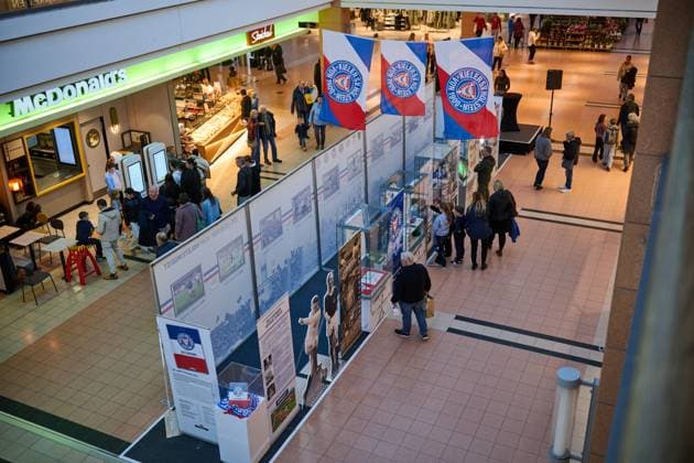27 10 2025, 125th anniversary Holstein Kiel KSV exhibition opening in Citti Park Kiel, soccer, men, 2 BL 2 Bundesliga , season 2025 2026 View of the exhibition from above Kiel Citti Park Kiel, shopping center Schleswig Holstein Germany