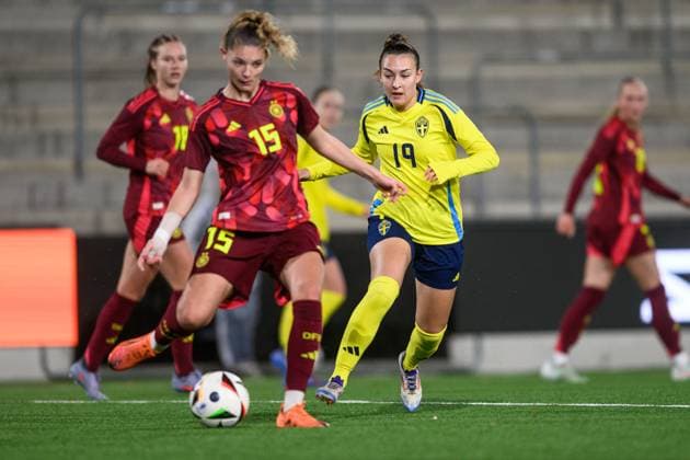251027 Lucia Duras of Sweden during the international friendly under 23 football match between Sweden and Germany on October 27, 2025 in Malmö Photo Christoffer Borg Mattisson BILDBYRAN COP 261 CB0483 fotboll football soccer fotball u23 under 23 sverige sweden germany dam bbeng landslag sverige sweden tyskland germany  Copyright: CHRISTOFFERxBORGxMATTISSON BB251027CB098