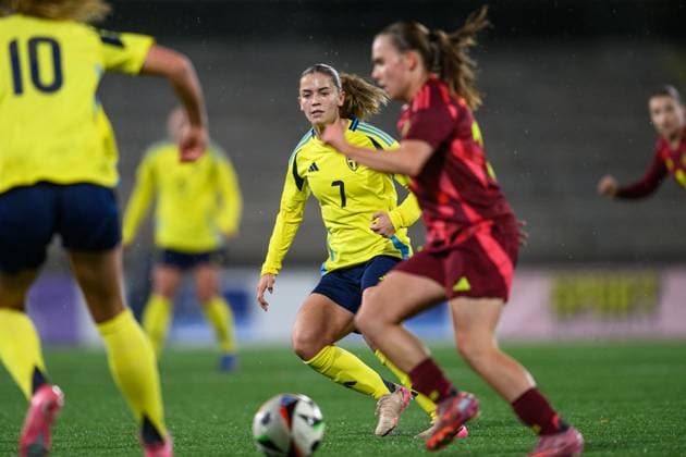 251027 Johanna Renmark of Sweden during the international friendly under 23 football match between Sweden and Germany on October 27, 2025 in Malmö Photo Christoffer Borg Mattisson BILDBYRAN COP 261 CB0483 fotboll football soccer fotball u23 under 23 sverige sweden germany dam bbeng landslag sverige sweden tyskland germany  Copyright: CHRISTOFFERxBORGxMATTISSON BB251027CB114