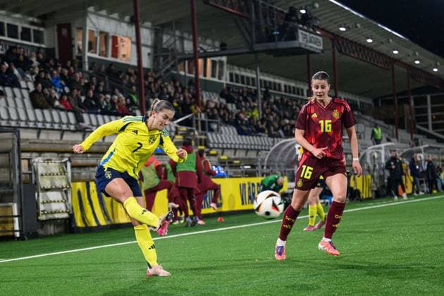 251027 Johanna Renmark of Sweden during the international friendly under 23 football match between Sweden and Germany on October 27, 2025 in Malmö Photo Christoffer Borg Mattisson BILDBYRAN COP 261 CB0483 fotboll football soccer fotball u23 under 23 sverige sweden germany dam bbeng landslag sverige sweden tyskland germany  Copyright: CHRISTOFFERxBORGxMATTISSON BB251027CB128