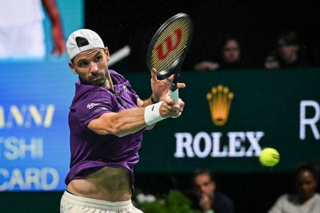 Giovanni Mpetshi Perricard vs Grigor Dimitrov at Rolex Paris Masters 2025 in Paris FA Giovanni Mpetshi Perricard and Grigor Dimitrov compete during the Rolex Paris Masters 2025 tournament at the Paris La Defense Arena in Paris, on October 27, 2025. Photo by Firas Abdullah ABACAPRESS.COM Paris Ile-de-France France  Copyright: xAbdullahxFiras ABACAx