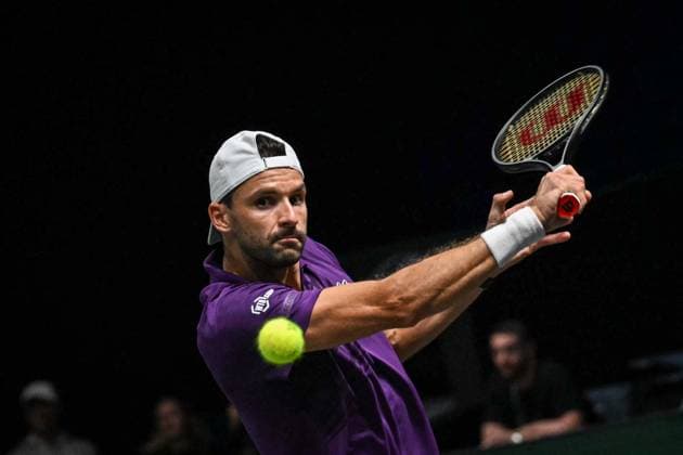 Giovanni Mpetshi Perricard vs Grigor Dimitrov at Rolex Paris Masters 2025 in Paris FA Giovanni Mpetshi Perricard and Grigor Dimitrov compete during the Rolex Paris Masters 2025 tournament at the Paris La Defense Arena in Paris, on October 27, 2025. Photo by Firas Abdullah ABACAPRESS.COM Paris Ile-de-France France  Copyright: xAbdullahxFiras ABACAx