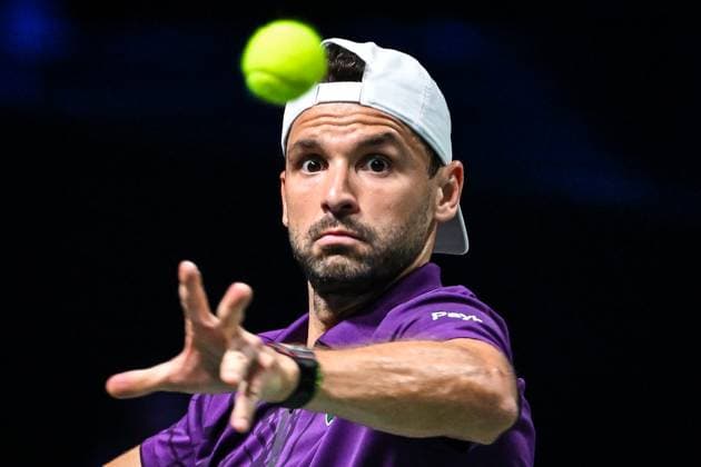 October 27, 2025, Nanterre, France, France: GRIGOR DIMITROV of Bulgaria during the first day of the Rolex Paris Masters 1000 tennis tournament at La Defense Arena. Dimitrov won 7:6 6:1. Nanterre France - ZUMAm308 20251027_zsp_m308_077 Copyright: xMatthieuxMirvillex