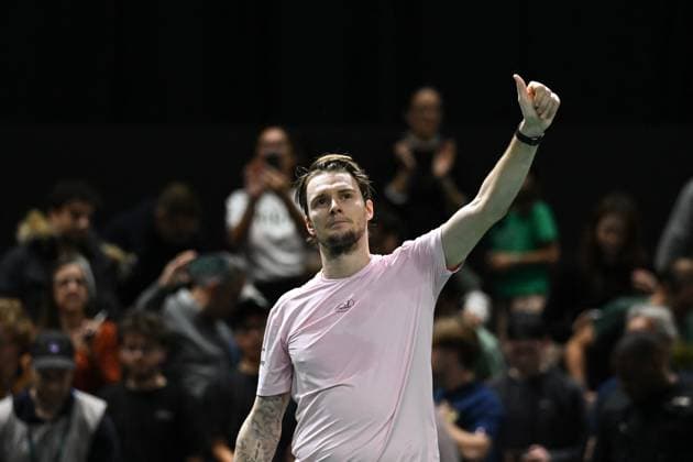 Rolex Paris Masters - First Round Alexander Bublik (KAZ) during his first round match at the 2025 Rolex Paris Masters at the La Defense Arena, FRANCE, on October 27, 2025. Photo by Corinne Dubreuil ABACAPRESS.COM Paris France  Copyright: xDubreuilxCorinne ABACAx