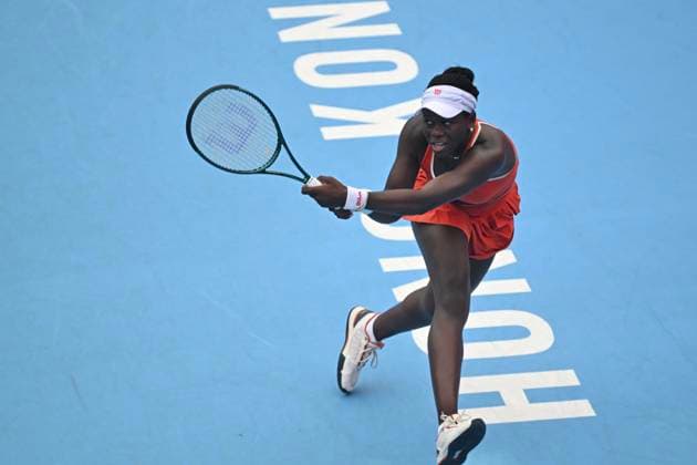 Hong Kong Tennis Open - Day 4 Canadian tennis player Victoria Mboko during a match at the Hong Kong Tennis Open on October 28, 2025 in Hong Kong. (Photo by Kobe Li Nexpher Images) Hong Kong