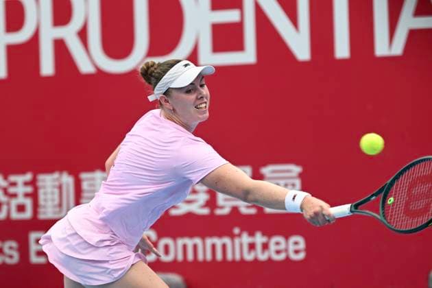 Hong Kong Tennis Open - Day 4 Australian tennis player Talia Gibson during a match at the Hong Kong Tennis Open on October 28, 2025 in Hong Kong. (Photo by Kobe Li Nexpher Images) Hong Kong