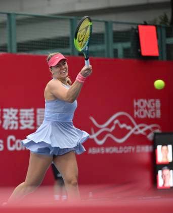 Hong Kong Tennis Open - Day 4 Hungarian tennis player Dalma Galfi during a match at the Hong Kong Tennis Open on October 28, 2025 in Hong Kong. (Photo by Kobe Li Nexpher Images) Hong Kong