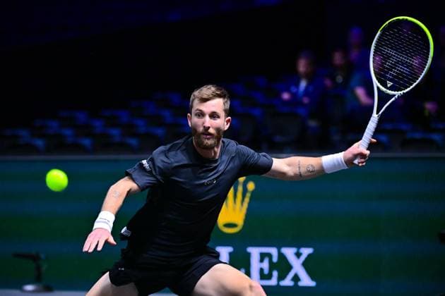 TENNIS : Rolex Paris Masters - Paris - 28 10 2025 Corentin MOUTET ( France ) during the Rolex Paris Masters at Paris La Defense Arena on October 28, 2025 in Nanterre, France. (Photo by Federico Pestellini PSNewz ) ParisFrance  Copyright: xFedericoxPestellinix