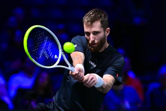 TENNIS : Rolex Paris Masters - Paris - 28 10 2025 Corentin MOUTET ( France ) during the Rolex Paris Masters at Paris La Defense Arena on October 28, 2025 in Nanterre, France. (Photo by Federico Pestellini PSNewz ) ParisFrance  Copyright: xFedericoxPestellinix
