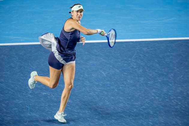 HONG KONG, CHINA OCTOBER 28 Belinda Bencic of Switzerland in action during the women™s singles round of 32 matches against Aliaksandra Sasnovich on day two of the Prudential Hong Kong Tennis Open at Victoria Park on October 28, 2025 in Hong Kong, China Photo by Yu Chun Christopher Wong Eurasia Sport Images Hong Kong Hong Kong China Copyright: x2025xEurasiaxSportxImagesx jp-en-EuSpIm-cw5_WTAHKG_20251028_1667