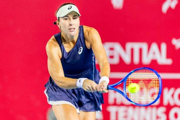 HONG KONG, CHINA OCTOBER 28 Belinda Bencic of Switzerland in action during the women™s singles round of 32 matches against Aliaksandra Sasnovich on day two of the Prudential Hong Kong Tennis Open at Victoria Park on October 28, 2025 in Hong Kong, China Photo by Yu Chun Christopher Wong Eurasia Sport Images Hong Kong Hong Kong China Copyright: x2025xEurasiaxSportxImagesx jp-en-EuSpIm-cw5_WTAHKG_20251028_2058