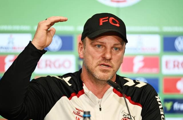 28 10 2025, xophax, Fußball , DFB Pokal , 2 Runde Saison 2025 2026 1 FC Köln Pressekonferenz vor dem DFB Pokal Spiel gegen Bayern München Trainer Lukas Kwasniok Köln