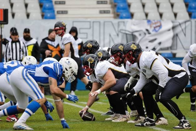 AMERICAN FOOTBALL - IFAF EC, ITA vs GER KREFELD,GERMANY,28.OCT.25 - AMERICAN FOOTBALL - IFAF European Championship, EM, Europameisterschaft bronze medal game, Italy vs Germany. Image shows ITA vs. GER.  GEPAxpictures xDavidxBitzan