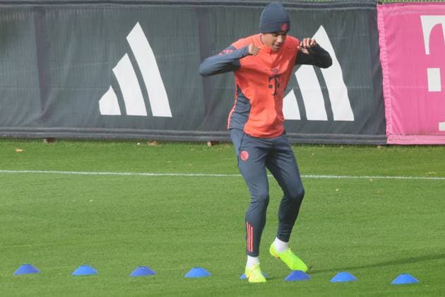 Jamal Musiala, during rehab training, after fibula fracture, ankle dislocation, football FC Bayern Munich training at Säbenerstrasse 28 10 2025 PHOTO Mladen Lackovic LakoPress