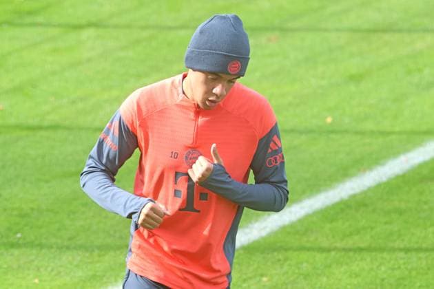 Jamal Musiala, during rehab training, after fibula fracture, ankle dislocation, football FC Bayern Munich training at Säbenerstrasse 28 10 2025 PHOTO Mladen Lackovic LakoPress