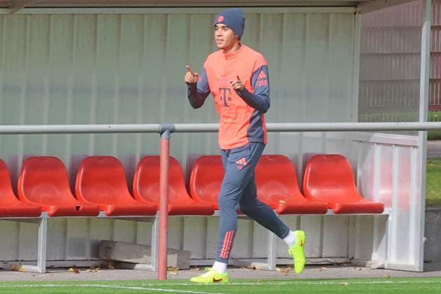 Jamal Musiala, during rehab training, after fibula fracture, ankle dislocation, football FC Bayern Munich training at Säbenerstrasse 28 10 2025 PHOTO Mladen Lackovic LakoPress