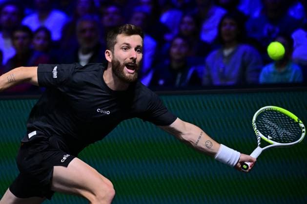 TENNIS : Rolex Paris Masters - Paris - 28 10 2025 Corentin MOUTET ( France ) during the Rolex Paris Masters at Paris La Defense Arena on October 28, 2025 in Nanterre, France. (Photo by Federico Pestellini PSNewz ) ParisFrance  Copyright: xFedericoxPestellinix