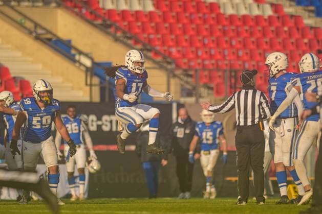 celebration about win, Team Germany vs Team Italy, American Football, European Championship, EM, Europameisterschaft Bronze Game, Season 2025, 28.10.2025, Krefeld Grotenburg Stadion Germany Copyright: xFootxBowl JUSTxSHOTSx